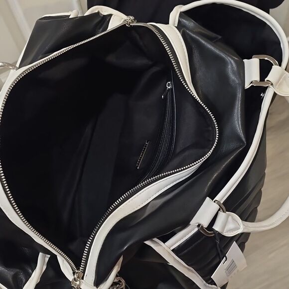Steve Madden BSaints Duffel Bag- Black/White